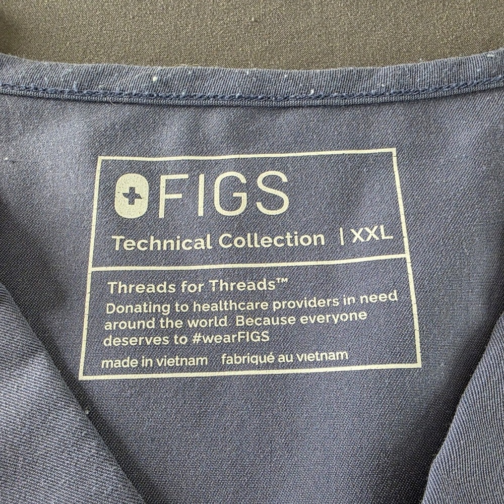 FIGS Leon Technical Collection V-Neck Scrub Top XXL Graphite Grey FM1500 Mens - Picture 3 of 5